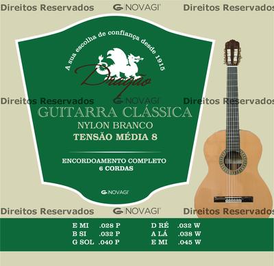Novagi Guitarra Classica Nylon Branco Tensao Média 8 028-045