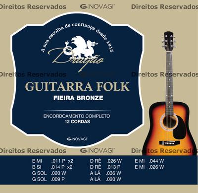 Novagi Guitarra Folk Fieira Bronze (12-string) western strings