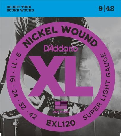 D'Addario EXL120 009-042 Nickel Wound Super Light Gauge electric guitar strings