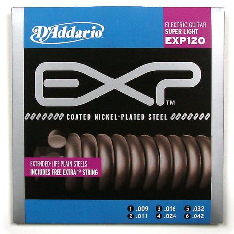 D'Addario EXP120 009-042 Coated Nickel-Plated Steel Super Light electric guitar strings