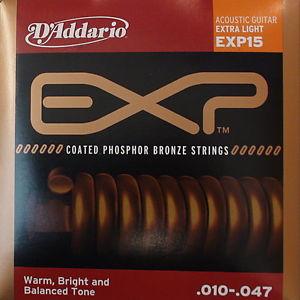 D'Addario EXP15 010-047 Coated Phosphor Bronze Extra Light acoustic guitar strings