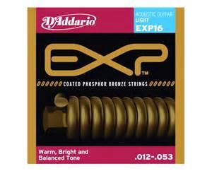 D'Addario EXP16 012-053 Coated Phosphor Bronze Light acoustic guitar strings