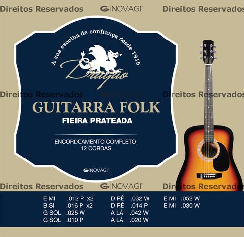 Novagi Guitarra Folk Fieira Prateada (12-string) western strings