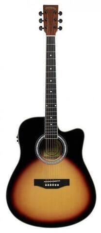 Santana LA-90EQCW-NT v2 western-guitar . 6-strenget westernguitar med gran finerdæk Lakering i flot high gloss  finish Sider og bund i mahogni