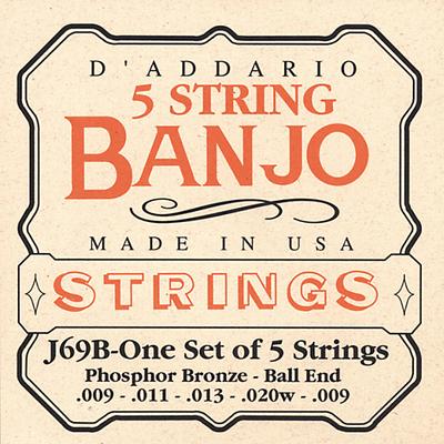 D'Addario J69B 5 String Banjo Phosphor Bronze banjo strings