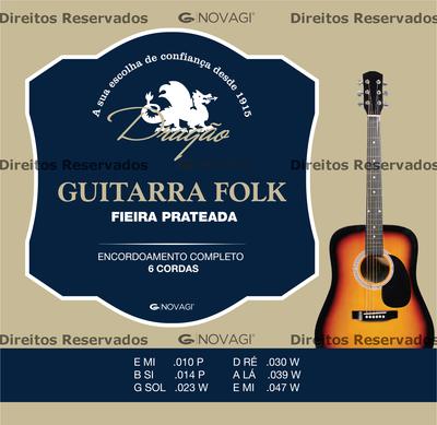 Novagi Guitarra Folk Fieira Prateada 010-047 western strings